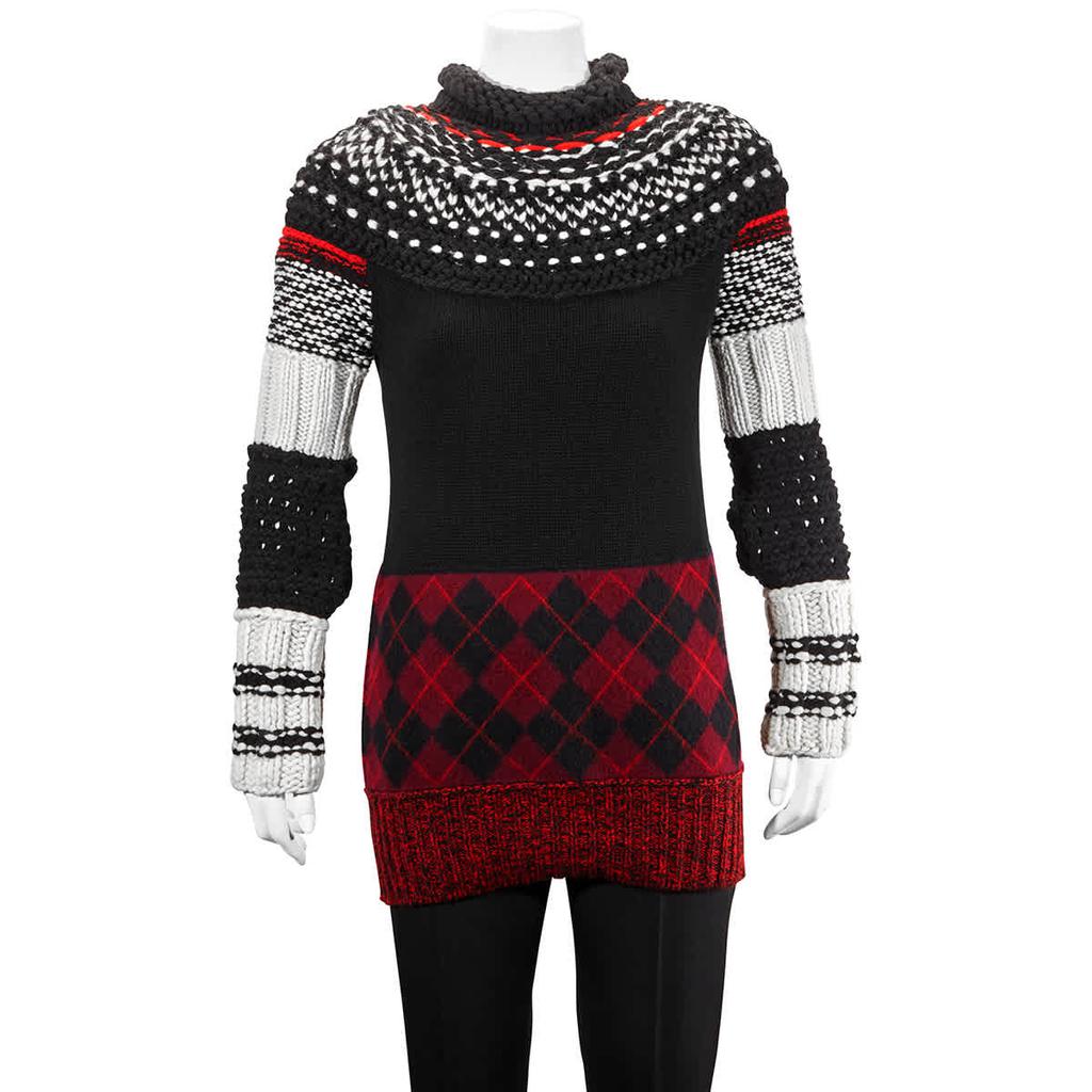 Burberry Ladies Hand-knitted Yoke Cashmere Wool Sweater, Size Small商品第1张图片规格展示