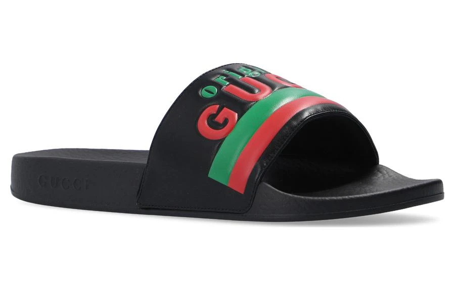 商品[国内直发] Gucci|古驰 双G系列 休闲潮流 时尚凉拖 男款 黑色,价格¥2251,第4张图片详细描述