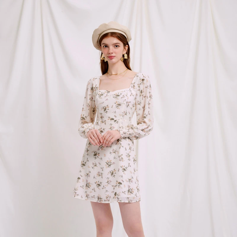 Arya白底繁花法式连衣裙 | Arya Dress - Ivory 商品