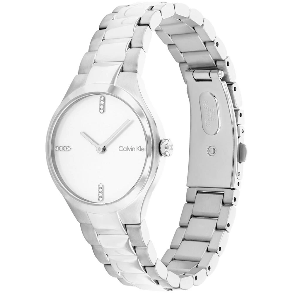 商品Calvin Klein|Women's 2H Quartz Silver-Tone Stainless Steel Bracelet Watch 30mm,价格¥1276,第2张图片详细描述
