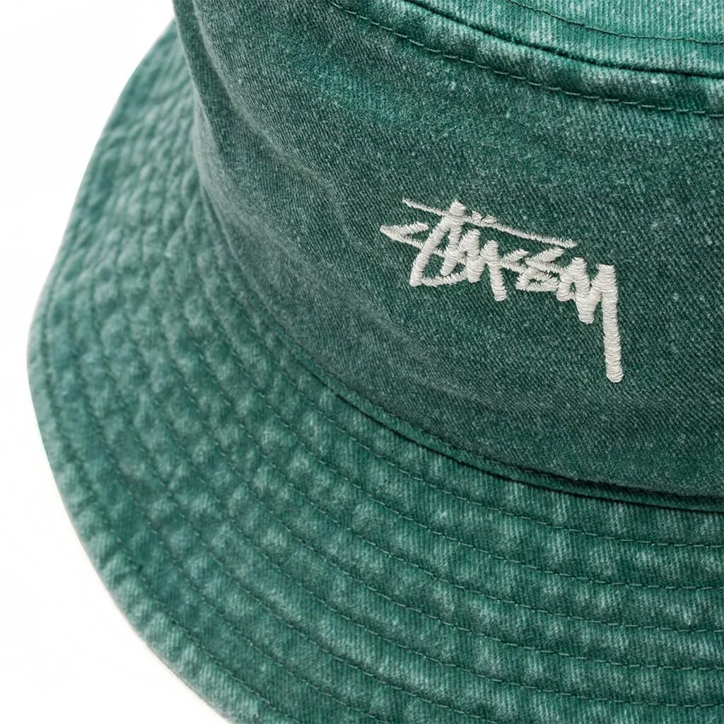 商品STUSSY|Stussy Washed Stock Bucket Hat - Green,价格¥345,第2张图片详细描述