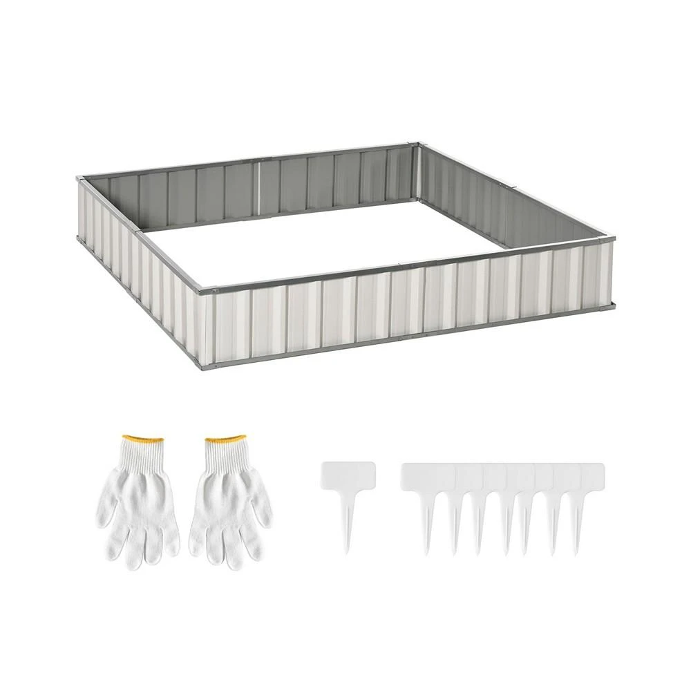 商品Outsunny|Metal Raised Garden Bed No Bottom Large Steel Planter Box w/ Gloves,价格¥543,第3张图片详细描述