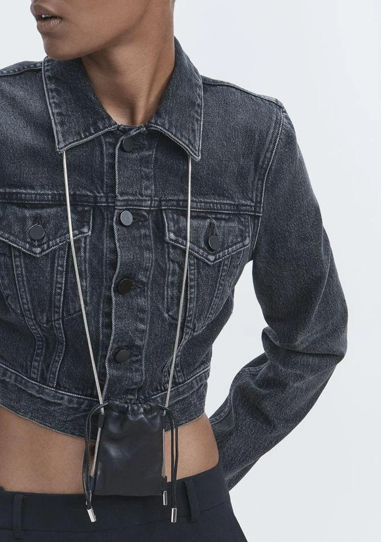 商品Alexander Wang|BARE CROPPED DENIM JACKET,价格¥1190,第4张图片详细描述