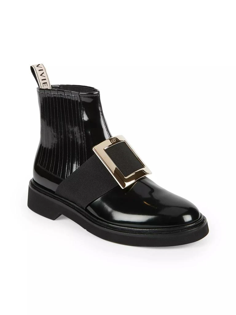 商品Roger Vivier|Viv Rangers Patent Leather Chelsea Boots,价格¥10914,第2张图片详细描述