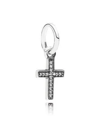 商品PANDORA|Moments Collection Sterling Silver & Cubic Zirconia Symbol of Faith Pendant ,价格¥299,第1张图片详细描述