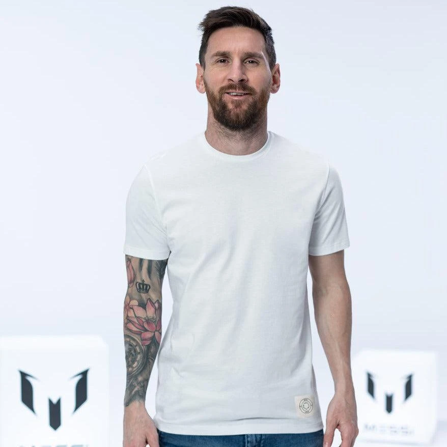 商品Scoop|Messi Green Slub Jersey T-Shirt - White,价格¥187,第2张图片详细描述