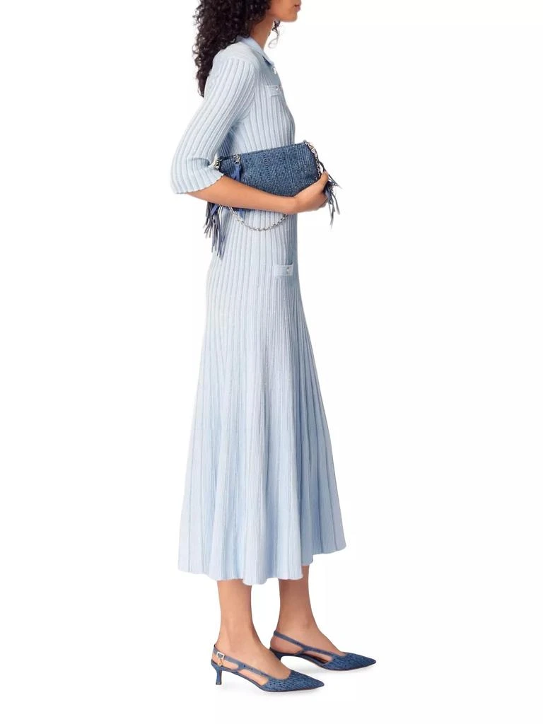 商品Maje|Rib Knit Midi Dress,价格¥3507,第3张图片详细描述