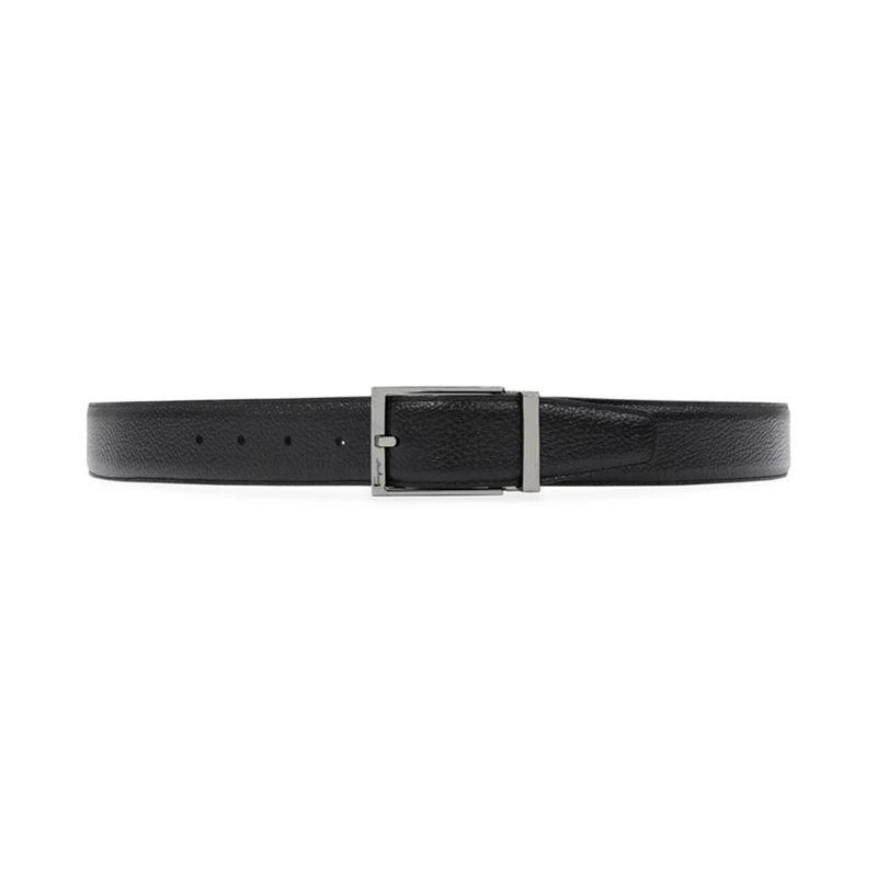 商品Salvatore Ferragamo|香港直邮FERRAGAMO菲拉格慕男士黑色皮革针扣腰带6790810587075,价格¥3664,第1张图片