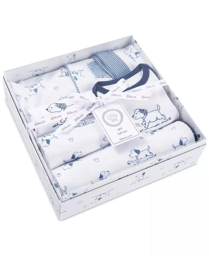 商品Little Me|Baby Boys Cotton Puppy Toile Gift Box, 6 Piece Set,价格¥372,第3张图片详细描述