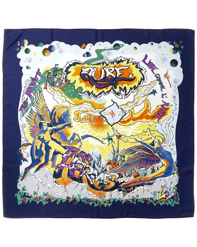 商品[二手商品] Hermes|Hermes "Aube Libre Comme L'Ange," by Zoe Pauwels Silk Scarf (Authentic,价格¥1976,第1张图片