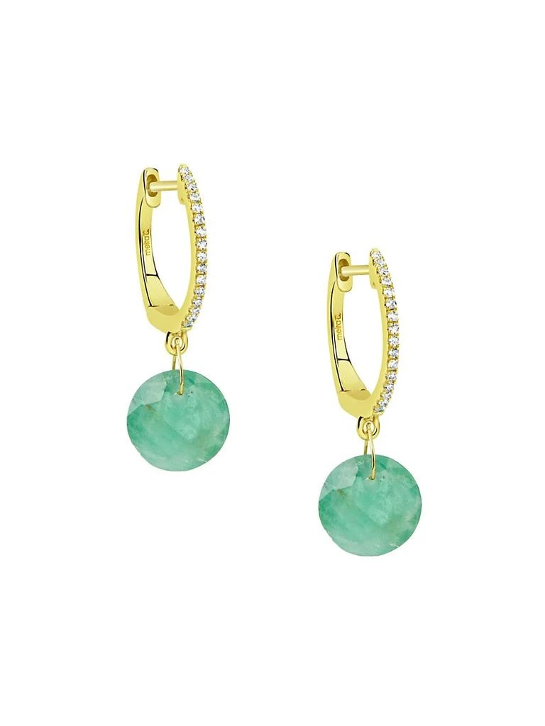 商品Meira T|14K Gold, Diamond & Emerald Drop Hoop Earrings,价格¥8393,第1张图片