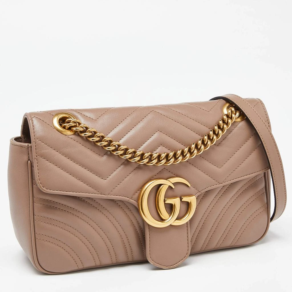 商品[二手商品] Gucci|Gucci Beige Matelassé Leather Small GG Marmont Shoulder Bag,价格¥14205,第3张图片详细描述