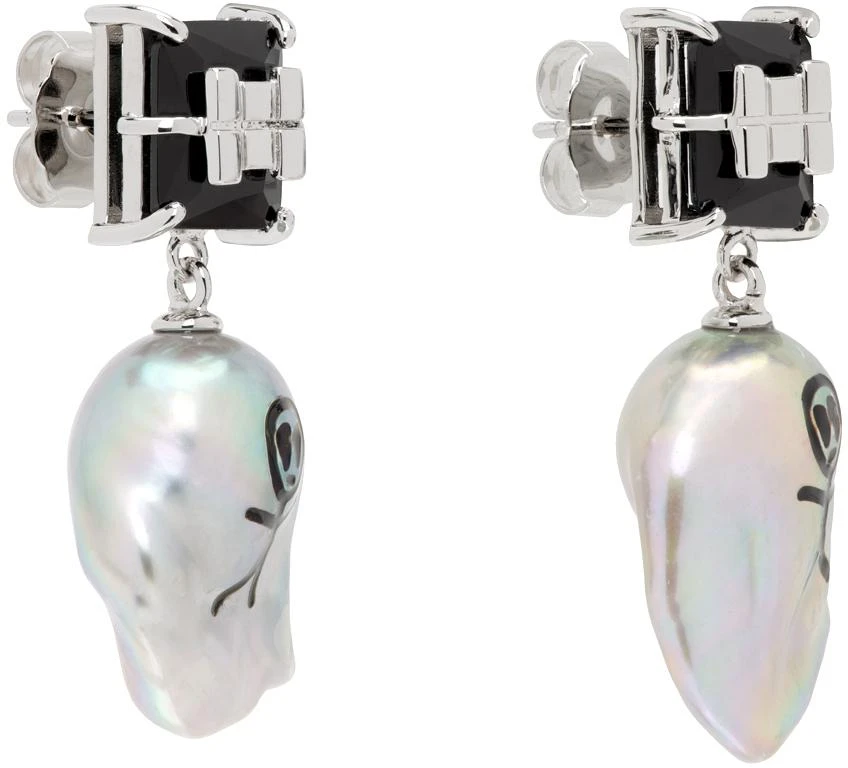 商品JIWINAIA|Silver & Black Alien Pearl Earrings,价格¥972,第2张图片详细描述