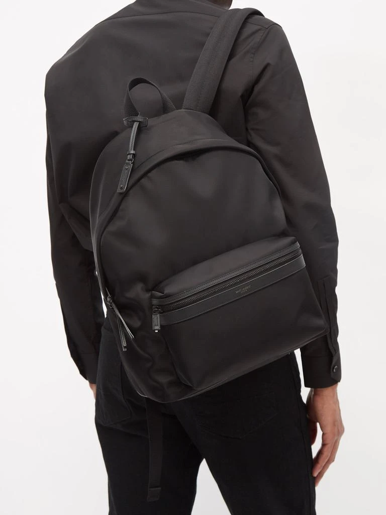 商品Yves Saint Laurent|City leather-trimmed nylon backpack,价格¥11589,第3张图片详细描述