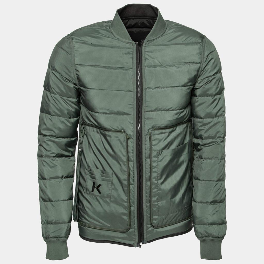 Kenzo Green & Black Synthetic Reversible Puffer Jacket XS商品第2张图片规格展示