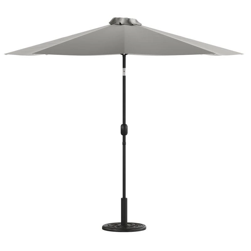 商品Merrick Lane|9' Gray Polyester Bali Patio Umbrella With Base,价格¥942,第2张图片详细描述