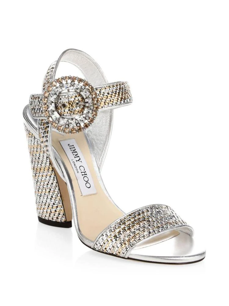 商品Jimmy Choo|Jimmy Choo - Mischa Metallic Ankle-Strap Sandals,价格¥2923,第1张图片