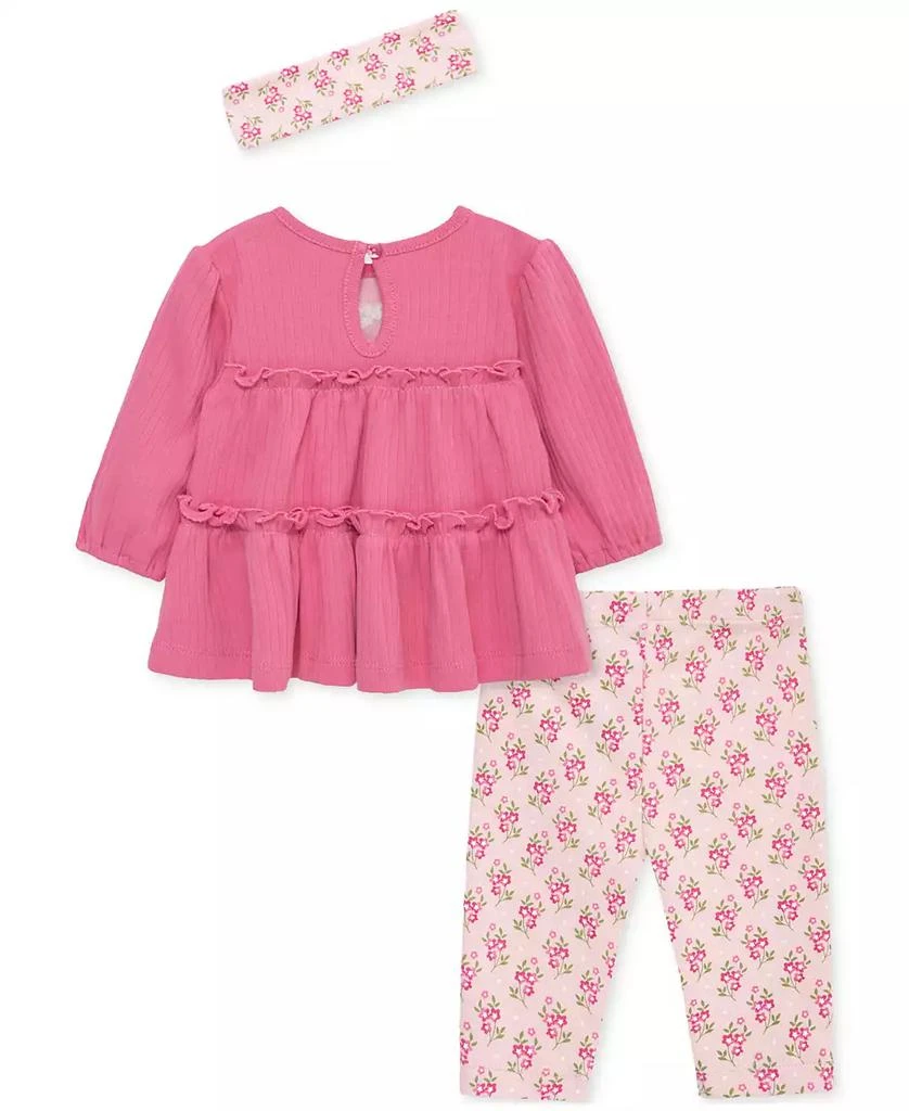 商品Little Me|Baby Girls Cotton Bellflower Headband, Tiered Tunic & Leggings, 3 Piece Set,价格¥221,第2张图片详细描述