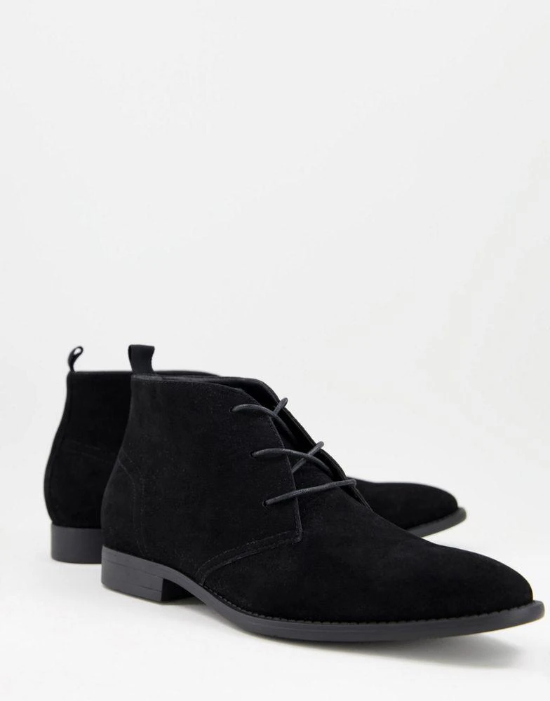 商品ASOS|ASOS DESIGN chukka boots in black faux suede,价格¥178,第1张图片