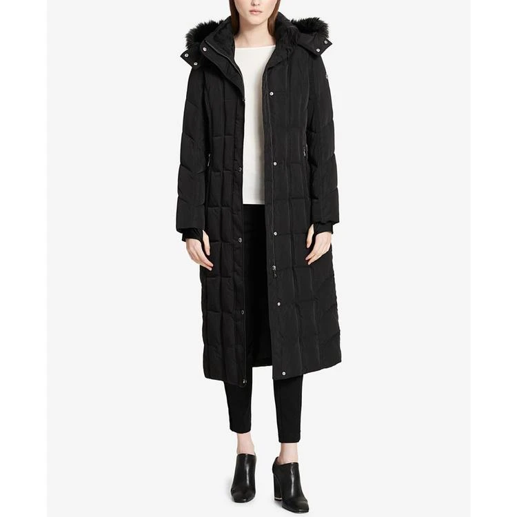 商品Calvin Klein|Faux-Fur-Trimmed Hooded Maxi Puffer Coat,价格¥1197,第3张图片详细描述