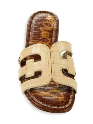 Bay Croc-Embossed Leather Slides 商品