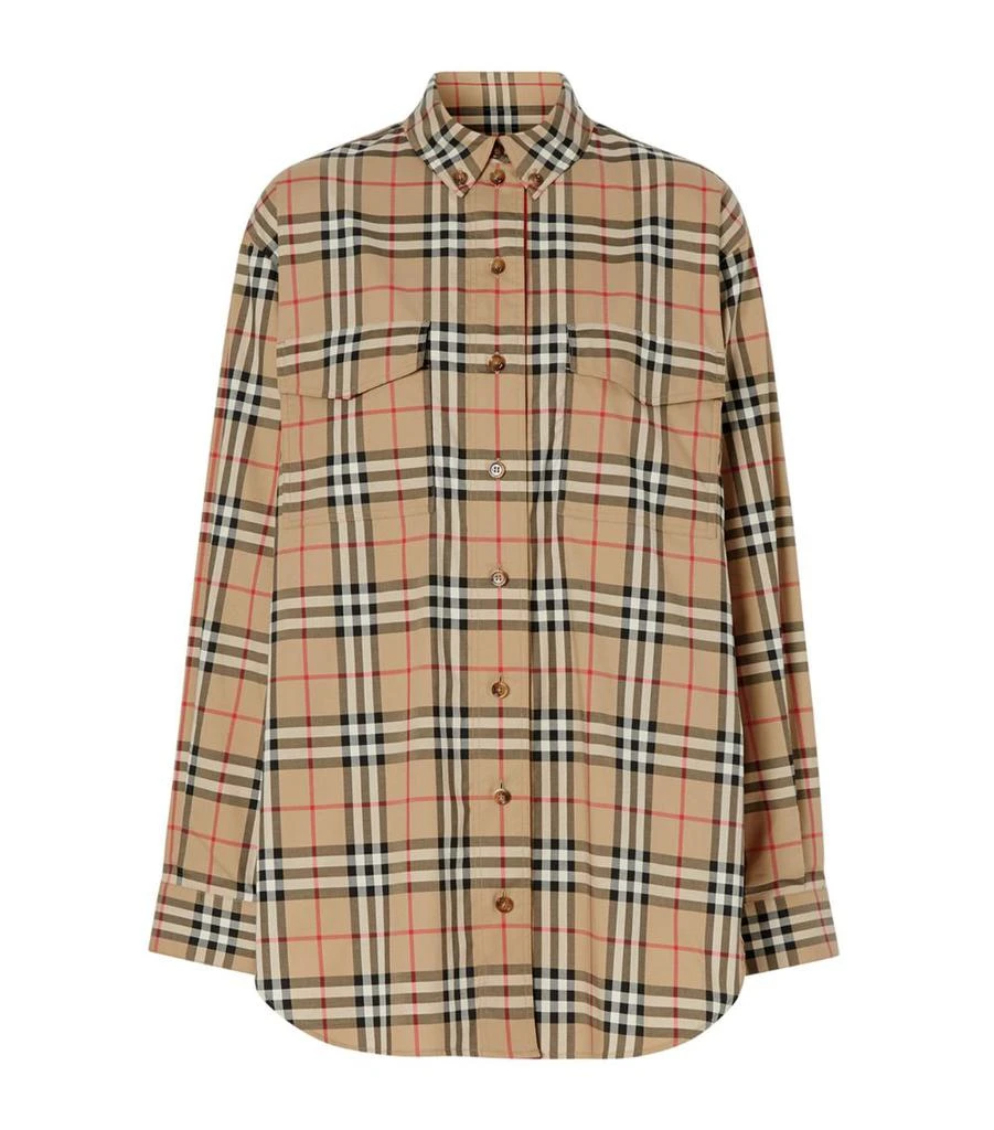 商品Burberry|Vintage Check Stretch Cotton Oversized Shirt,价格¥4890,第1张图片