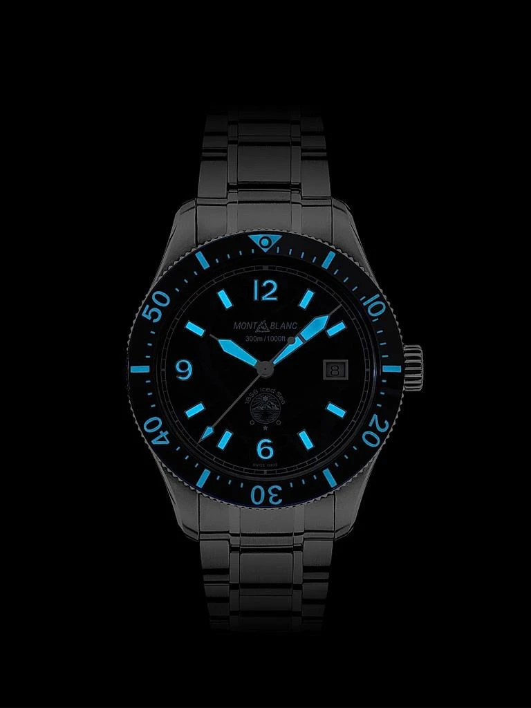 商品MontBlanc|1858 Iced Sea Stainless Steel & Ceramic Bracelet Watch,价格¥24923,第4张图片详细描述