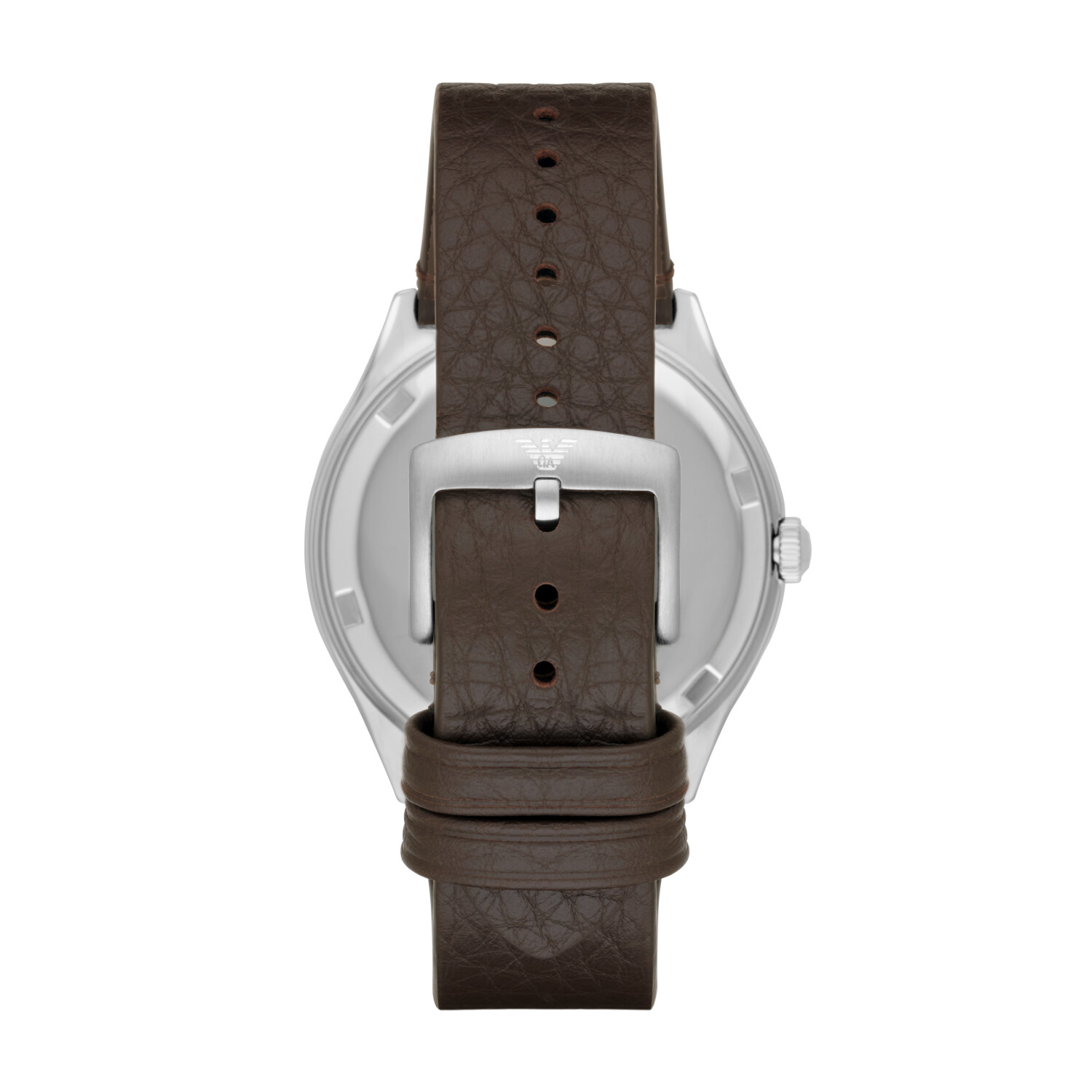 22年新款阿玛尼银色皮革棕色表带男士石英手表商品第3张图片规格展示