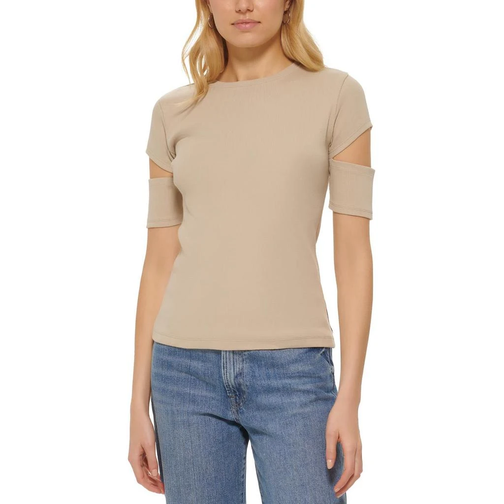 商品DKNY|DKNY Jeans Womens Cut-Out Crewneck T-Shirt,价格¥62,第3张图片详细描述