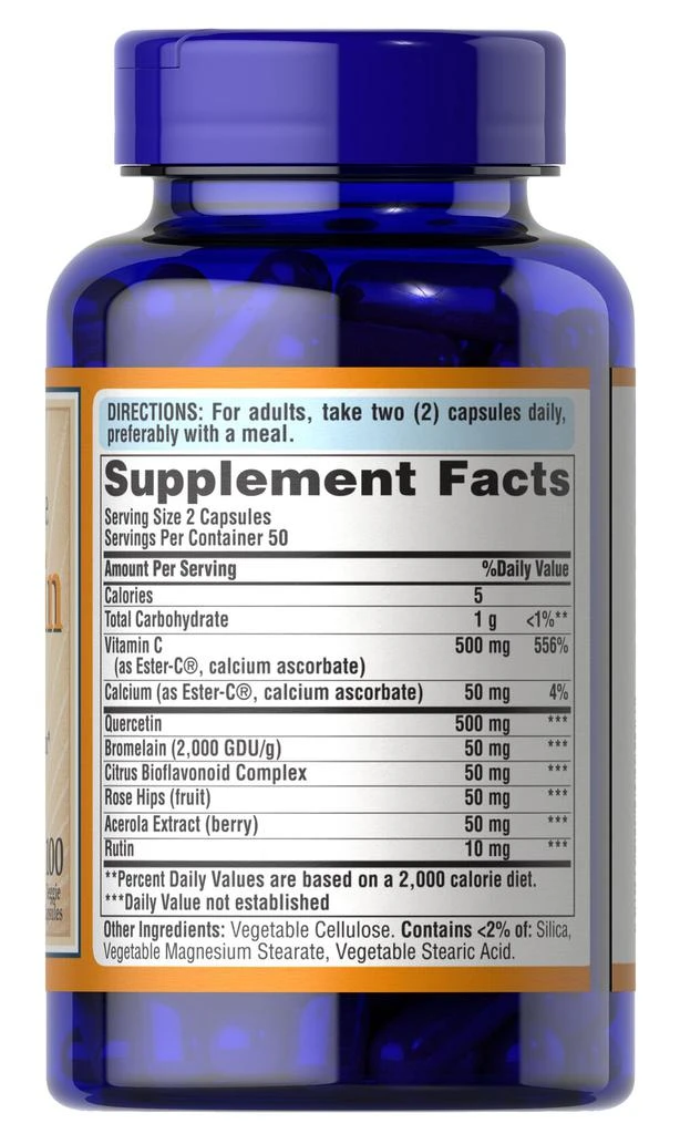 商品Puritan's Pride|Top Sellers: Quercetin Complex with Vitamin C,价格¥367-¥733,第5张图片详细描述