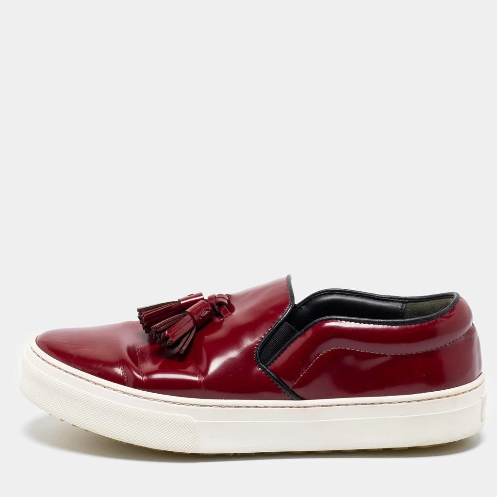 商品[二手商品] Celine|Celine Burgundy Patent Leather Tassel Slip-On Sneakers Size 39,价格¥1345,第1张图片