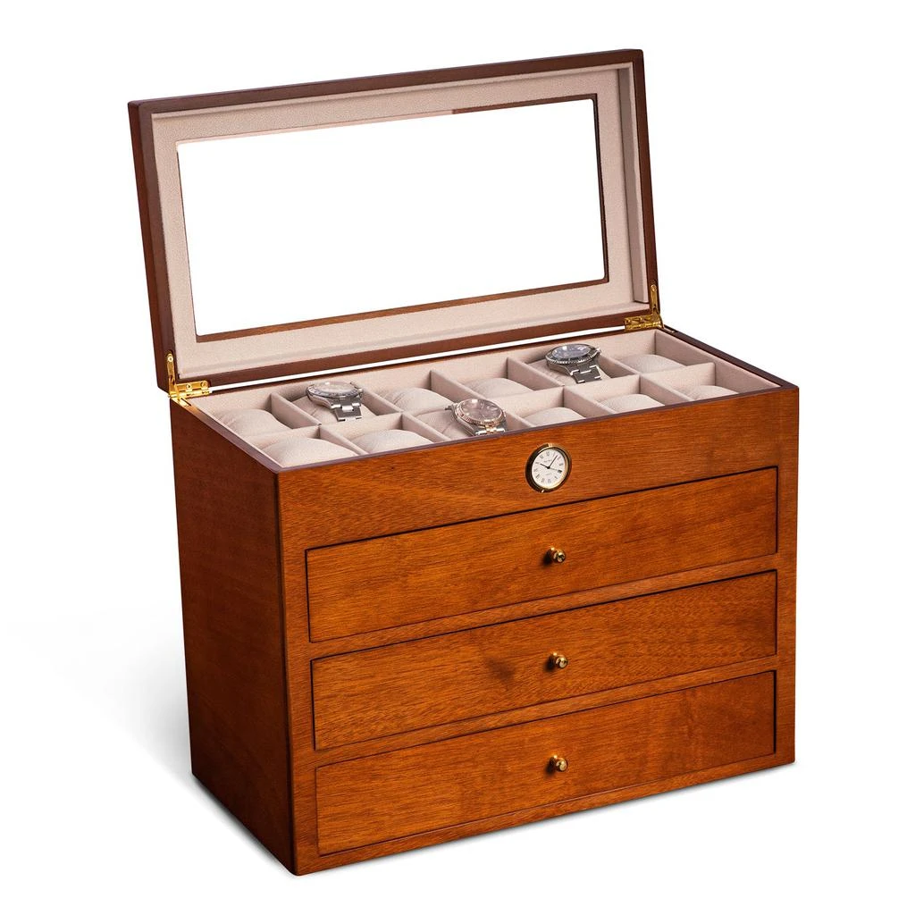 商品Bey Berk|All in Time 4 Watch Box Case with Quartz Movement Clock,价格¥2266,第2张图片详细描述