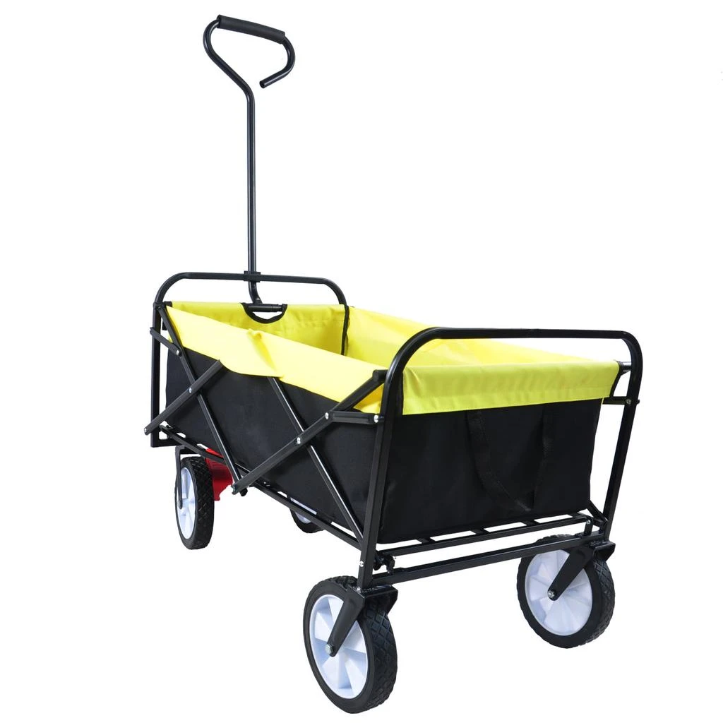 商品Simplie Fun|Folding Wagon Garden Shopping Beach Cart (black+yellow),价格¥833,第5张图片详细描述