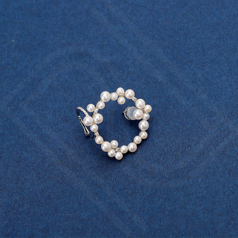 耳骨夹珍珠圆圈星月单只耳钉AE12657XPL（香港仓发货）商品第5张图片规格展示