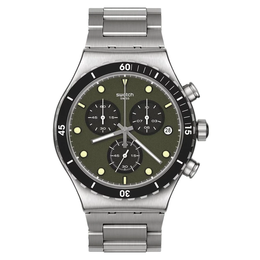 商品Swatch|Swatch Men's The June Green Dial Watch,价格¥1266,第1张图片