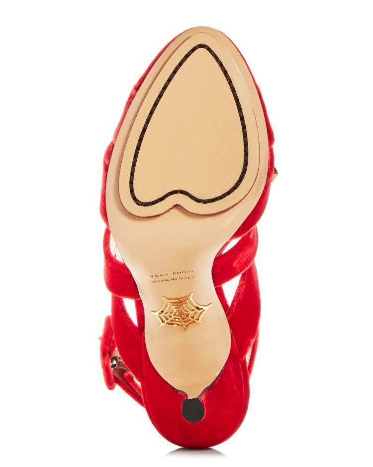 商品Charlotte Olympia|Women's Brenda Velvet Crisscross Slingback Pumps,价格¥1898,第5张图片详细描述