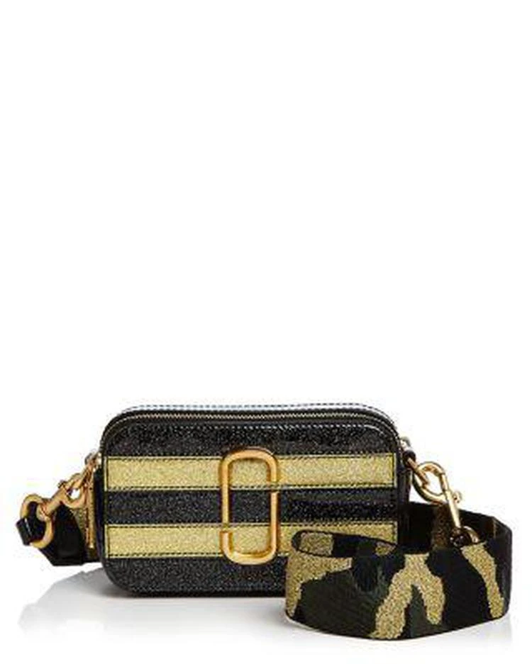 商品Marc Jacobs|Snapshot 条纹亮片真皮相机包,价格¥2924,第1张图片