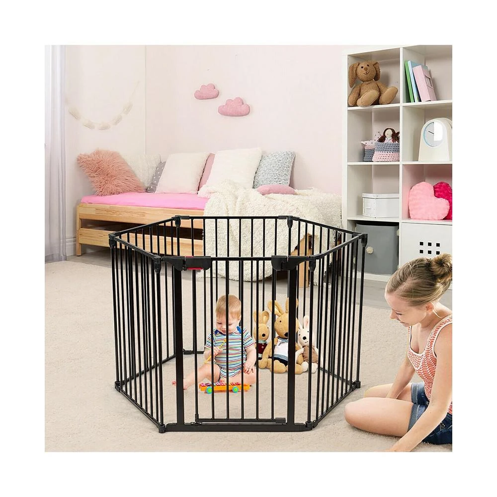 商品Costway|6 Panel Baby Safe Metal Gate Play Yard,价格¥673,第2张图片详细描述