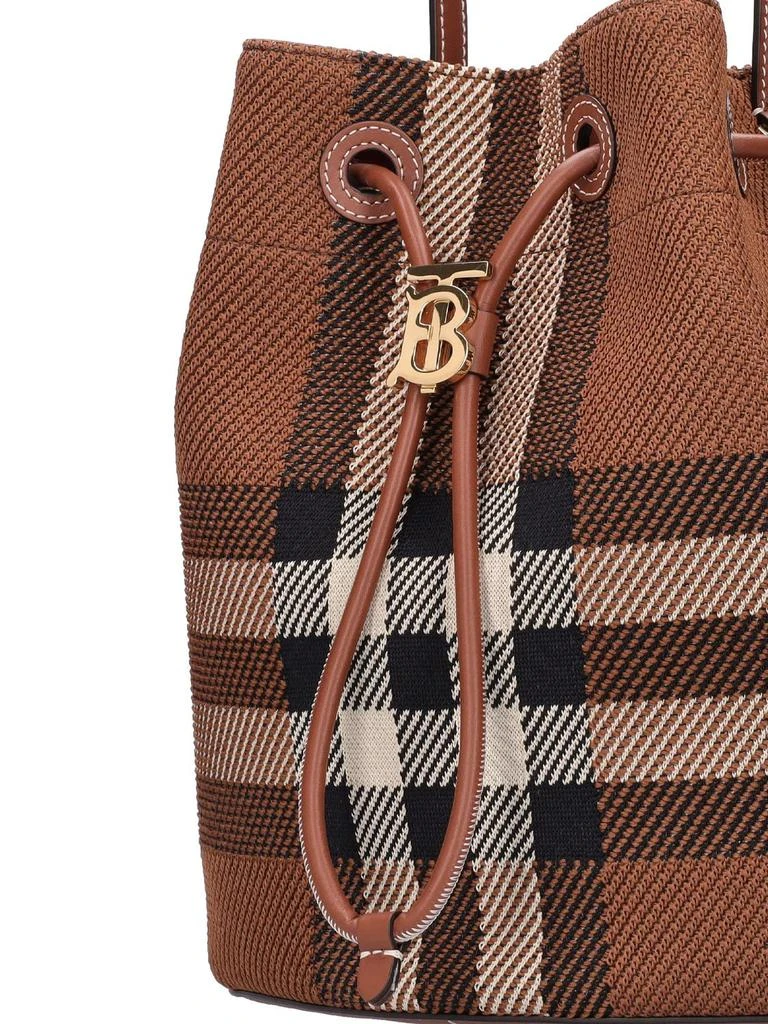 商品Burberry|Small Check Drawstring Bucket Bag,价格¥16452,第4张图片详细描述