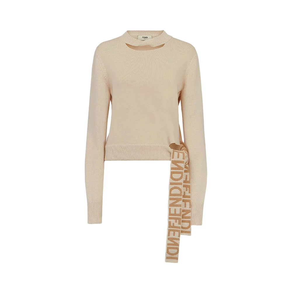 商品[国内直发] Fendi|FENDI 米色女士针织衫/毛衣 FZX969-ANJJ-F084J,价格¥6978,第1张图片