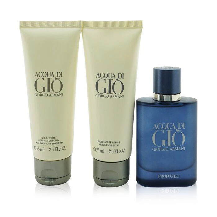 商品Giorgio Armani|Giorgio Armani 寄情男士香氛套装：淡香精 40ml/1.35oz + 沐浴啫喱 75ml/2.5oz + 须后膏 75ml/2.5oz 3pcs,价格¥805,第1张图片