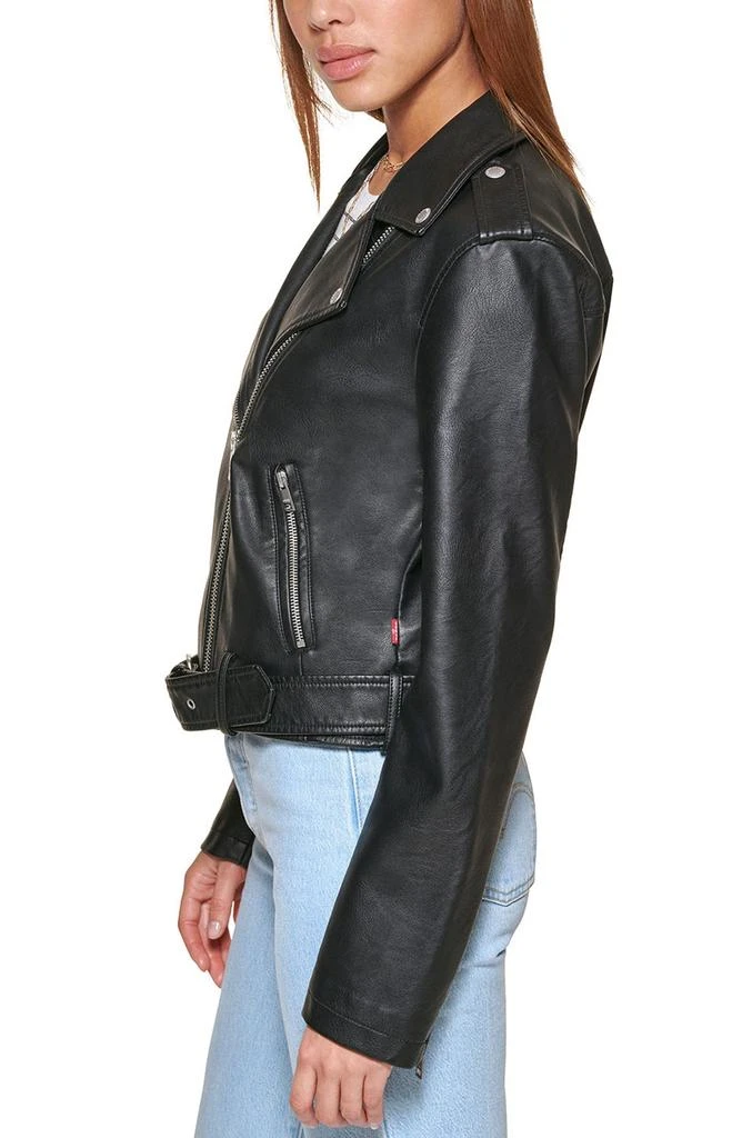 Faux Leather Fashion Belted Moto Jacket 商品