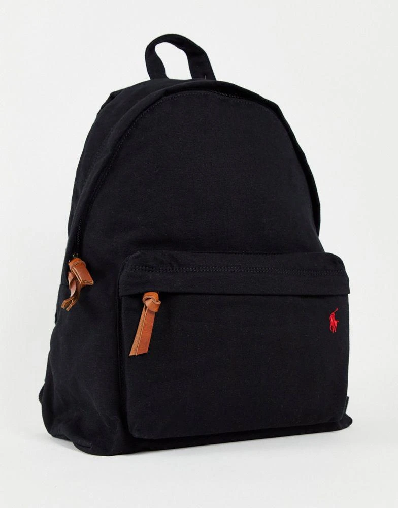 商品Ralph Lauren|Polo Ralph Lauren canvas backpack in black with pony logo,价格¥801,第1张图片