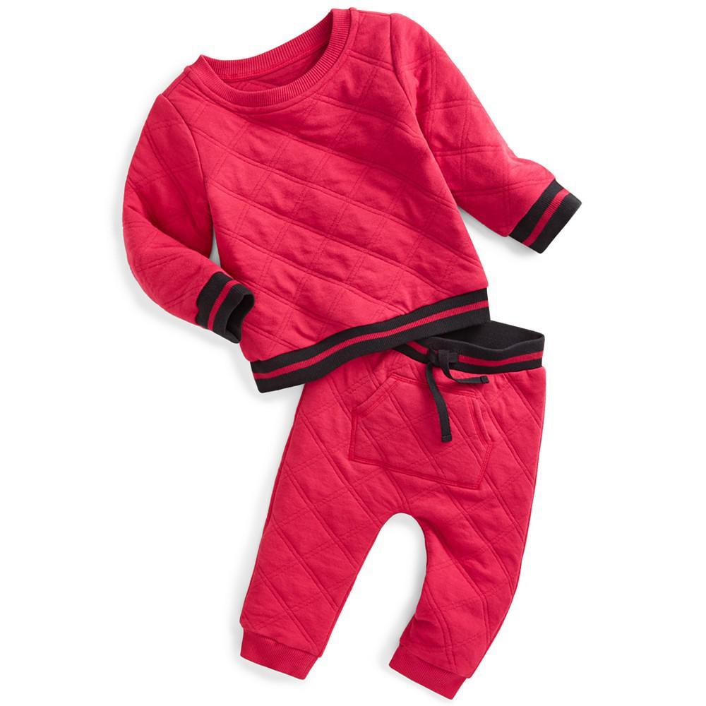 商品First Impressions|Baby Boys 2-Pc. Quilted Top & Pants Set, Created for Macy's,价格¥112,第1张图片