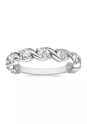 商品Charles & Colvard|Colvard Charles Colvard 0.90 Ct. T.w. Lab Created Moissanite Swirled Band In 14K Gold,价格¥9222,第1张图片