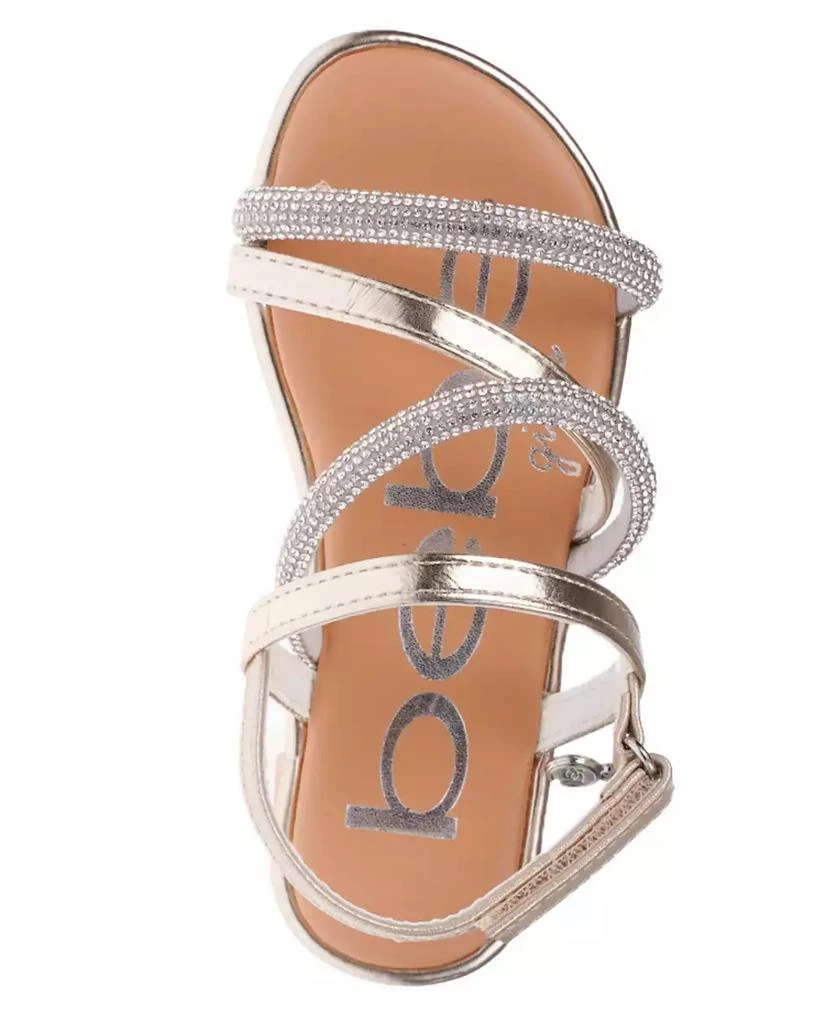 Big Girl's Flat Sandal with Tubular Rhinestone Strapping and Hanging Charm Polyurethane Sandals 商品