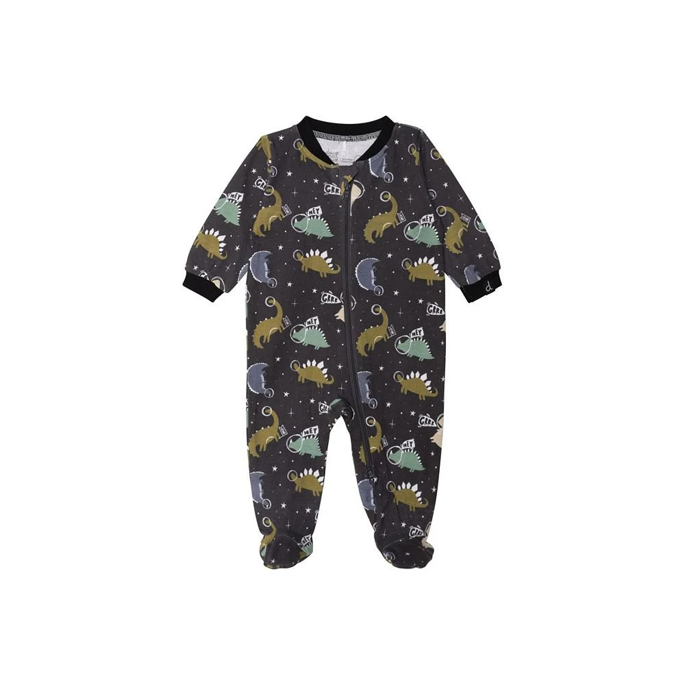 商品Deux par Deux|Baby Boy Organic Cotton One Piece Printed Pajama Black Astro Dinosaur - Infant,价格¥246,第1张图片