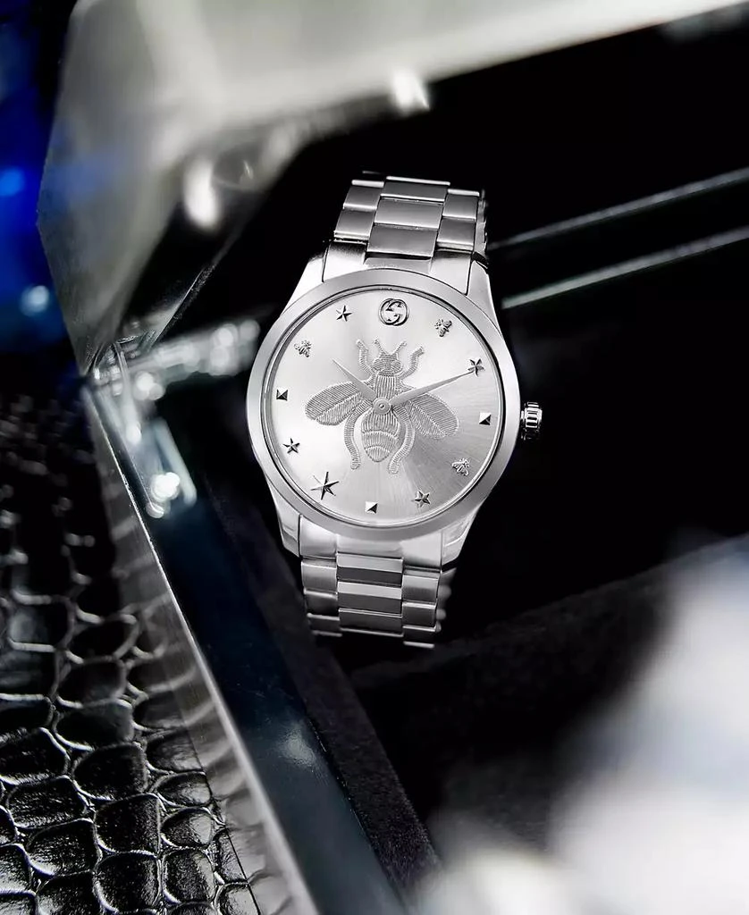 商品Gucci|Men's Swiss G-Timeless Stainless Steel Bracelet Watch 38mm, Created for Macy's,价格¥10596,第4张图片详细描述