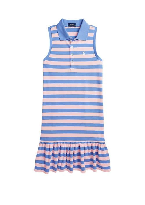 商品Ralph Lauren|Lauren Childrenswear Girls 7 16 Striped Stretch Mesh Polo Dress,价格¥247,第1张图片