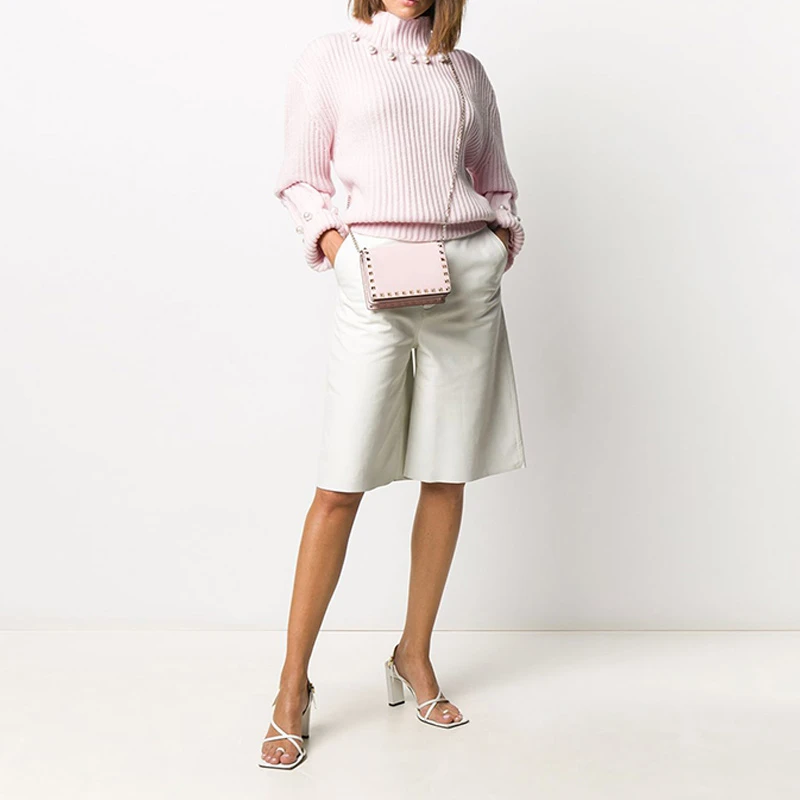 Valentino 华伦天奴 女士粉色铆钉装饰单肩包 UW2P0249-BOL-16Q 商品